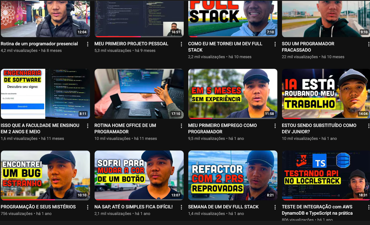 Momento em que comecei a desanimar com o formato antigo